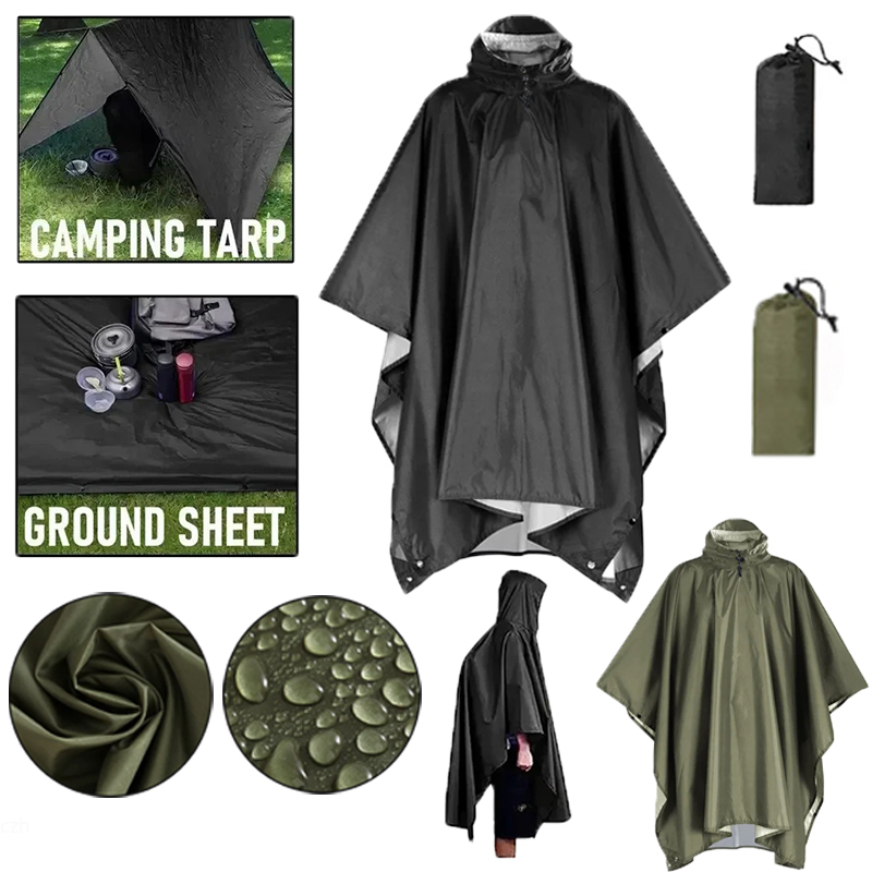 Emergency Poncho Rain - Capa de chuva militar 3 em