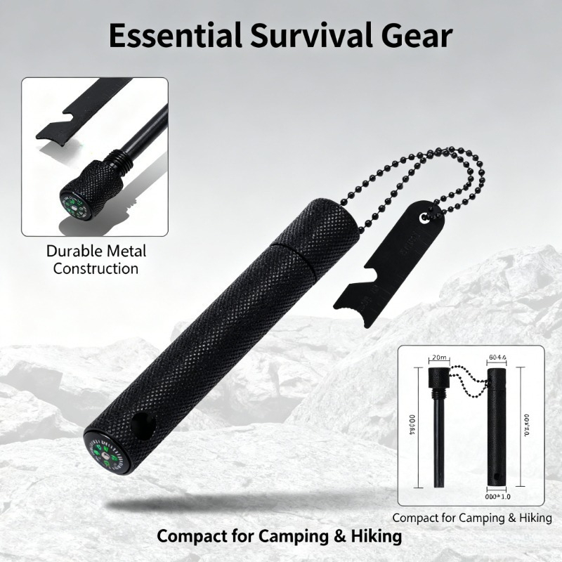 Magnesium Fire Starter - Barra de Magnésio com Bússola -