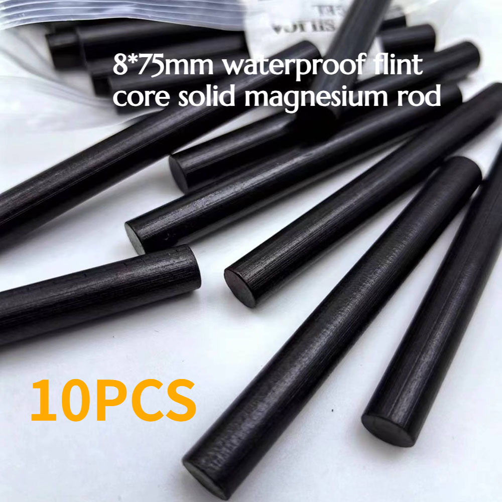 Magnesium Fire Starter - 10PCS 8*75mm Vareta de Magnésio Sólido