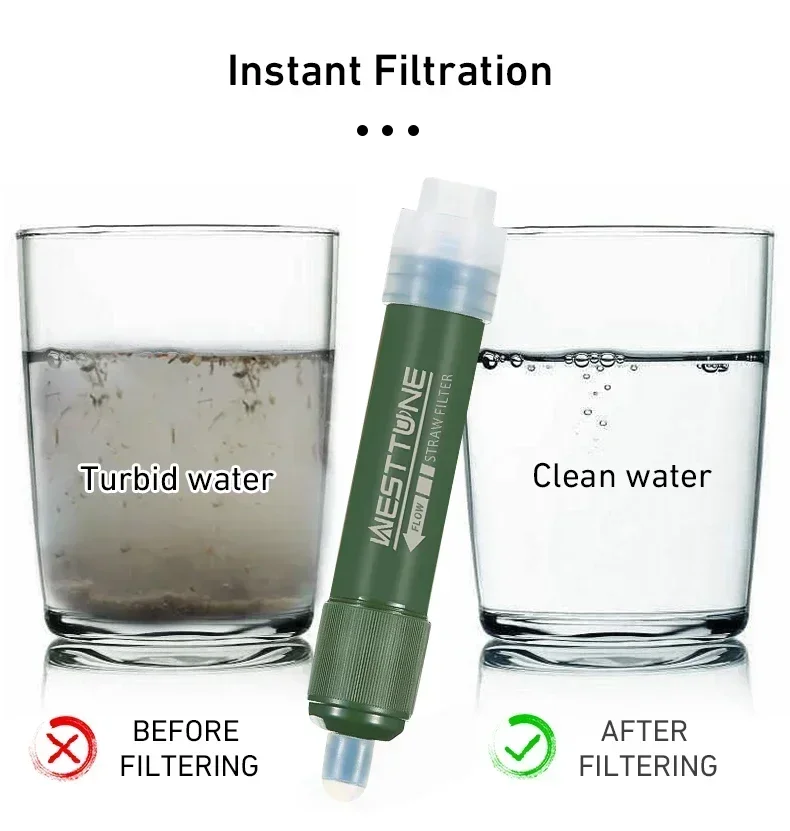 Water Purification Straw - Westtune mini acampamento ao ar livre