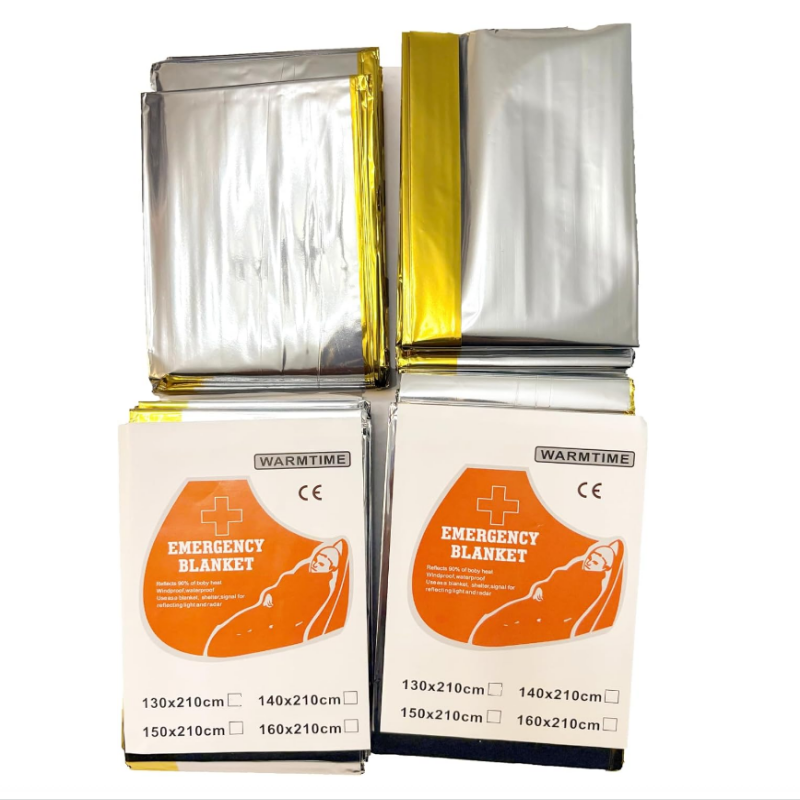Survival Blanket Reflective - Pacote com 4 Cobertores Térmicos de