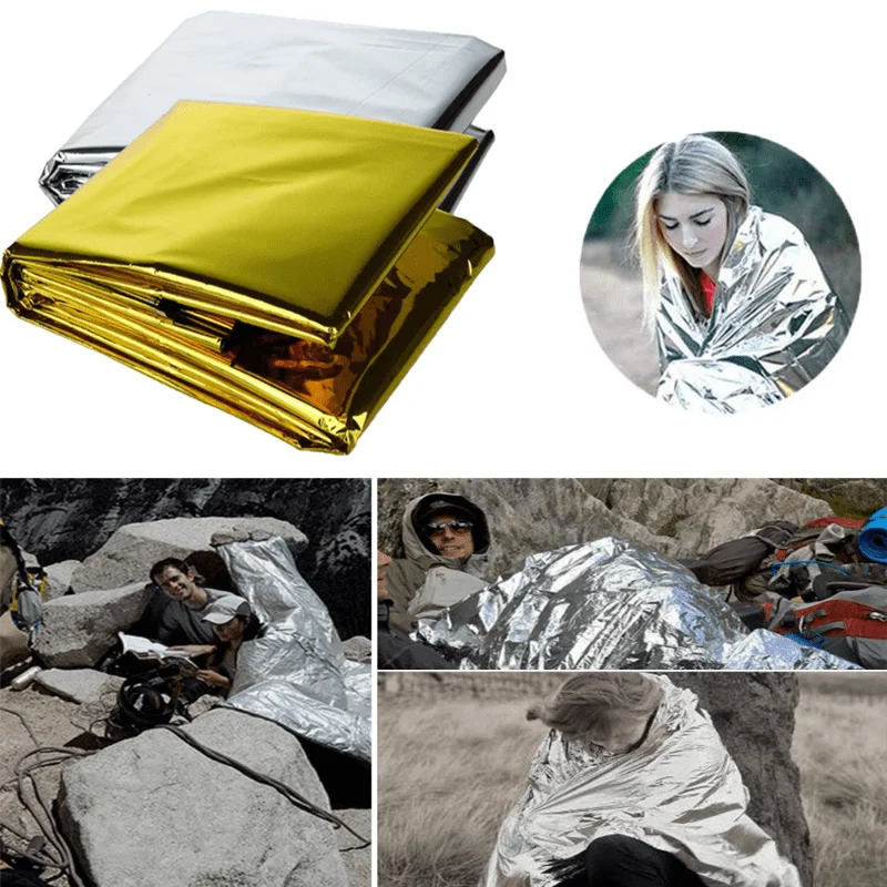 Survival Blanket Reflective - Cobertor portátil de primeiros socorros para