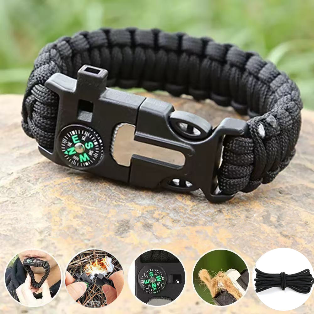 Fire Starting Kit - Pulseira de bússola cinco em um