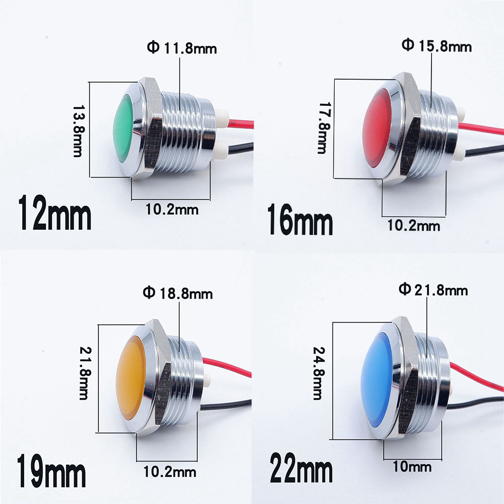 10 peças 12/16/19/22mm metal l - Signal Panel Orange avaliação e preço