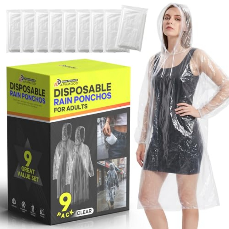 Ponchos de Chuva Descartáveis, - Emergency Poncho Rain avaliação e preço