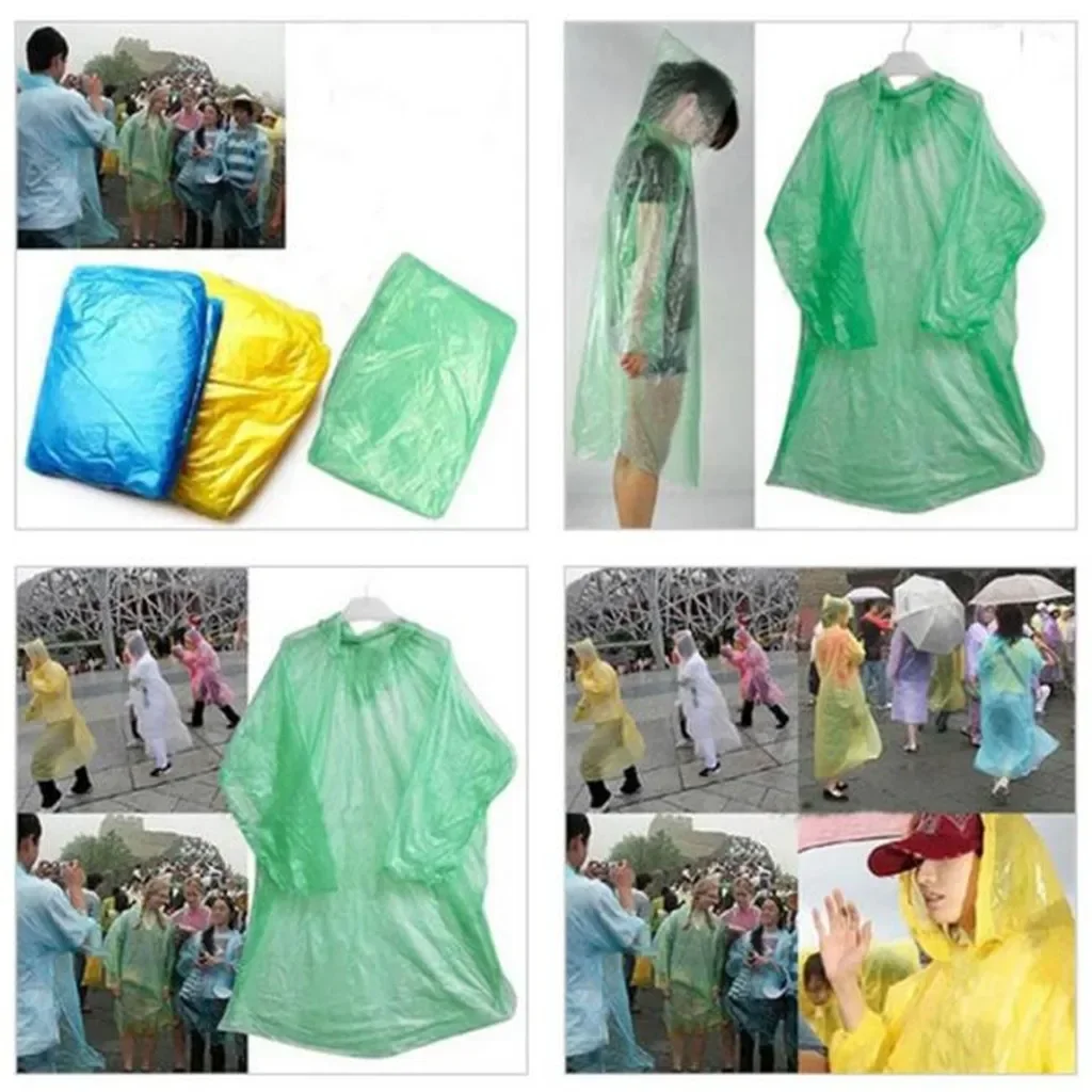 5/10pc capa de chuva descartáv - Emergency Poncho Rain avaliação e preço
