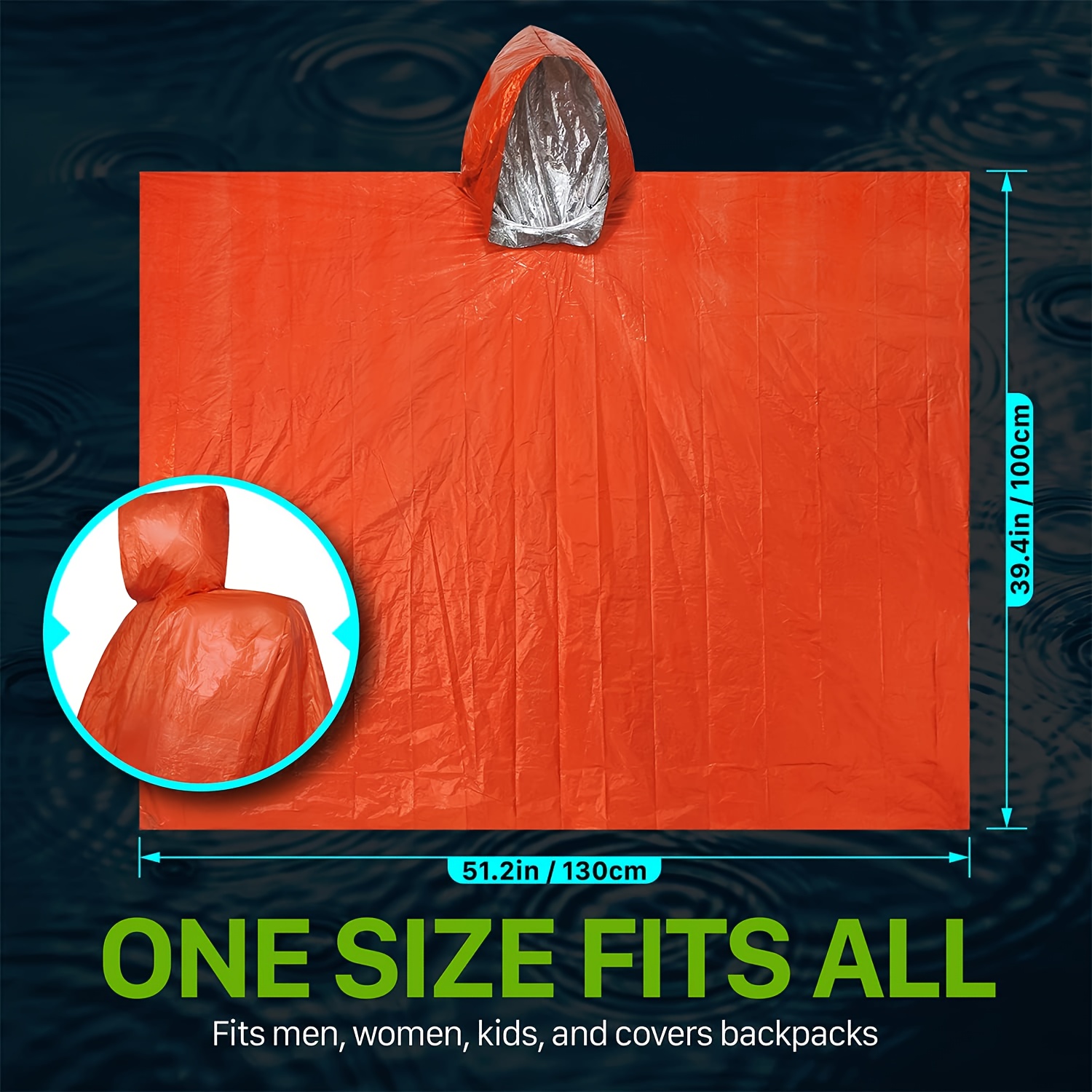 Poncho de chuva para sobrevivê - Survival Blanket Reflective avaliação e preço