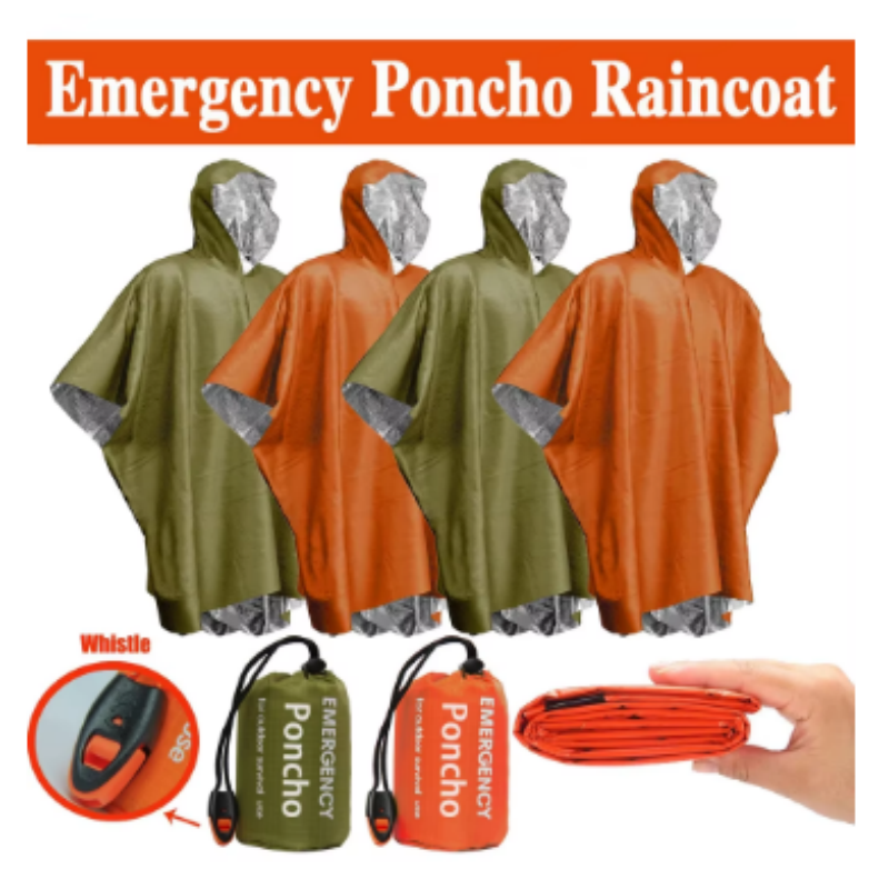 Poncho Térmico de Alumínio Des - Emergency Poncho Rain avaliação e preço